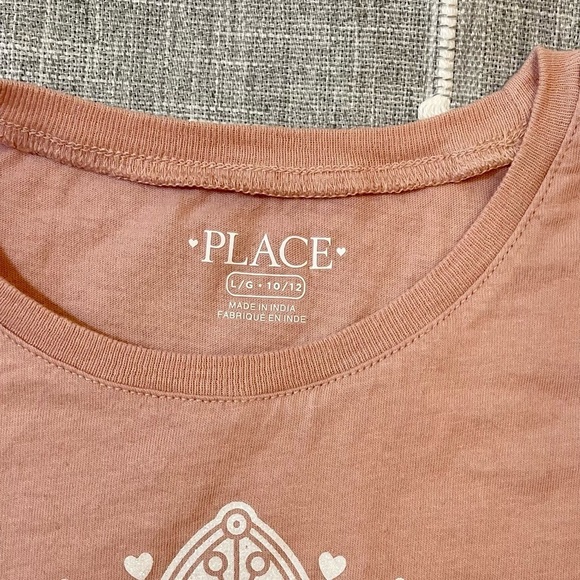 Children’s Place pink graphic tee that says Best Daughter Sz L (10/12 - Picture 3 of 3